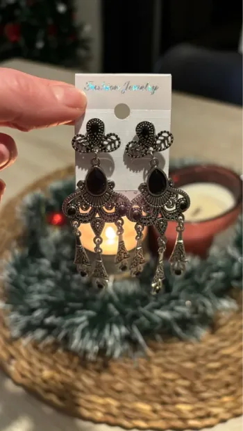 Boucles d’oreilles argentées fantaisie