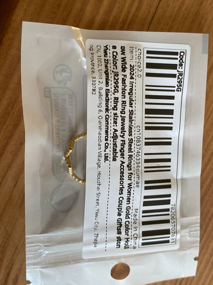 Bague en acier inoxydable dorée réglable - photo numéro 6