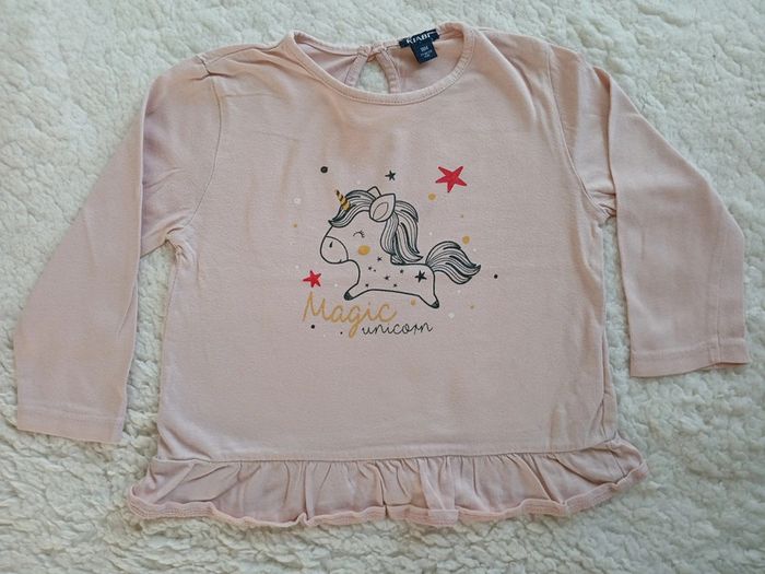 Tee-shirt manches longues fille licorne taille 18 mois