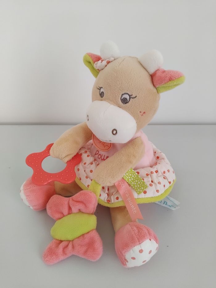 DOUDOU HOCHET VACHE Coquillette Bébé Activités Baby Nat 🐮 - photo numéro 5