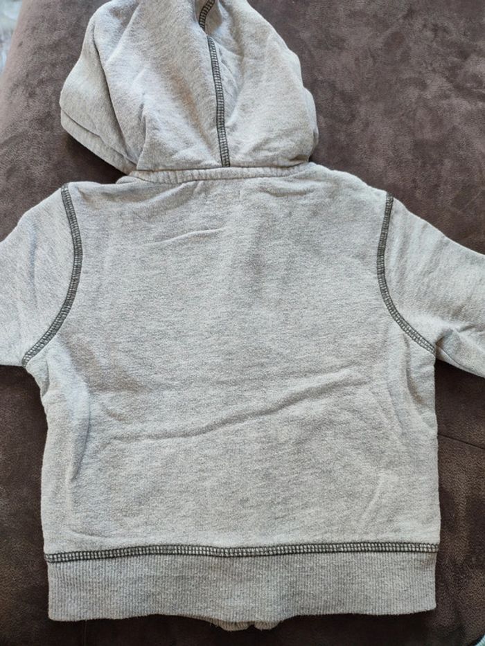 Gilet à capuche 12 mois Kiabi gris - photo numéro 2