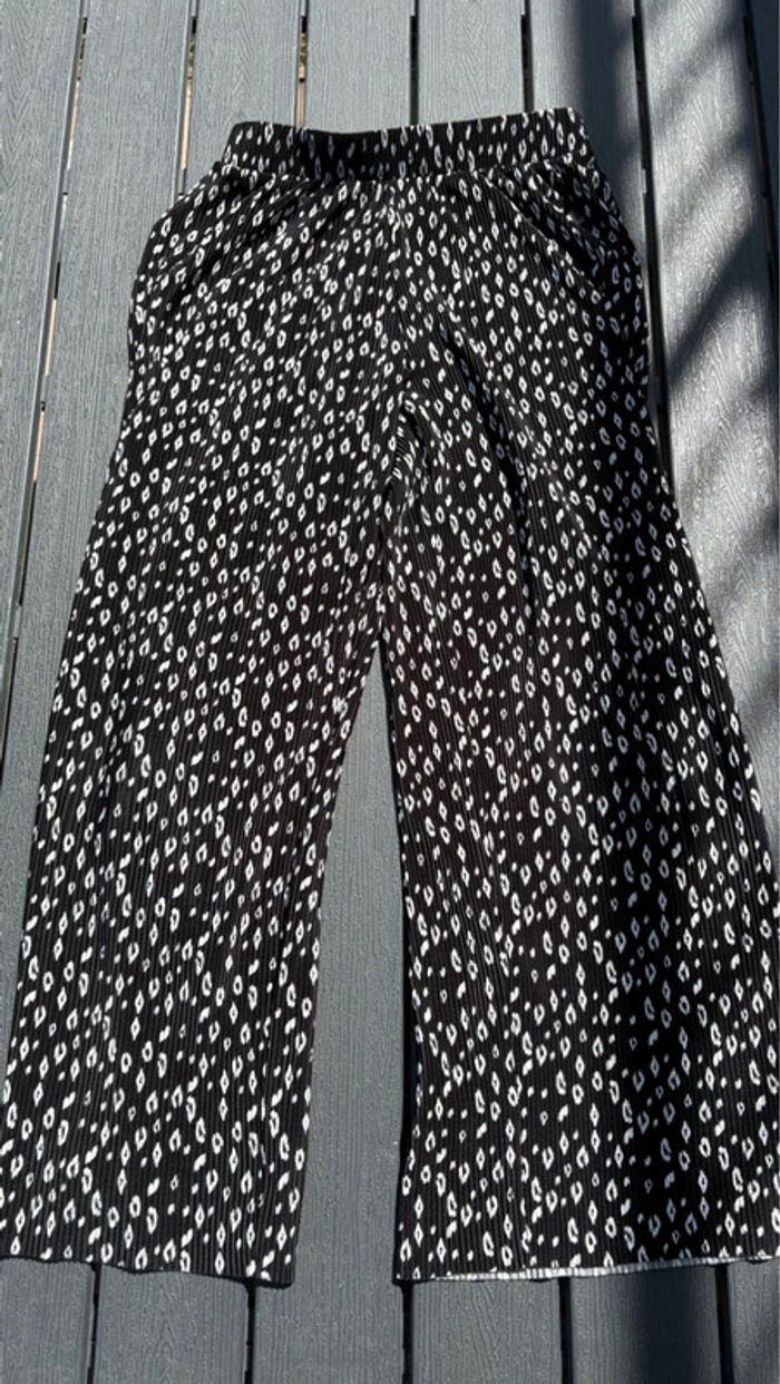 Pantalon noir et blanc à motifs taille 12 ans fille