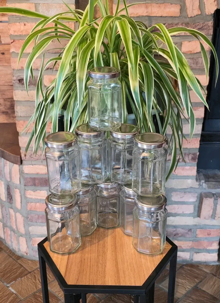 lot de 10 pots à confiture en verre - photo numéro 1