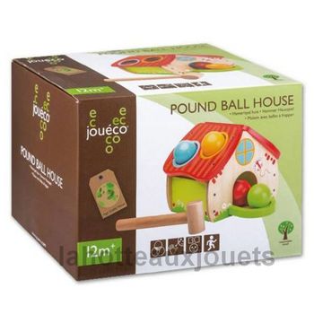 MAISON AVEC BALLES A FRAPPER EN BOIS JOUECO N°80023