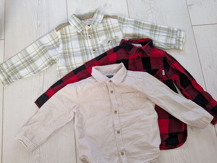 Lot de 3 chemises manches longues 24 mois