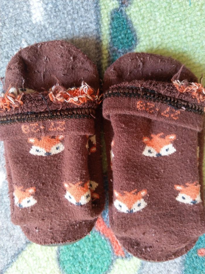 Chaussons chaussettes antidérapantes pointure 27-28 theme renard - photo numéro 4