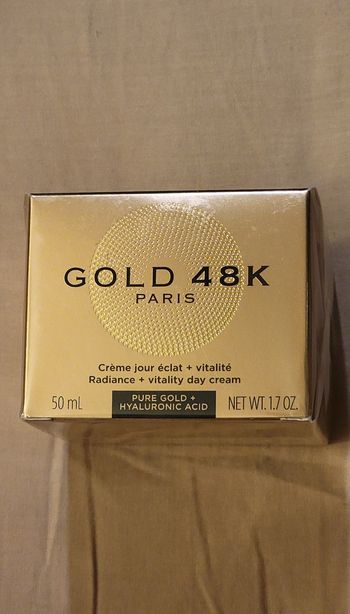 🌟 Crème Gold 48K Paris – Neuve scellée – Or pur + Acide Hyaluronique – 50 mL