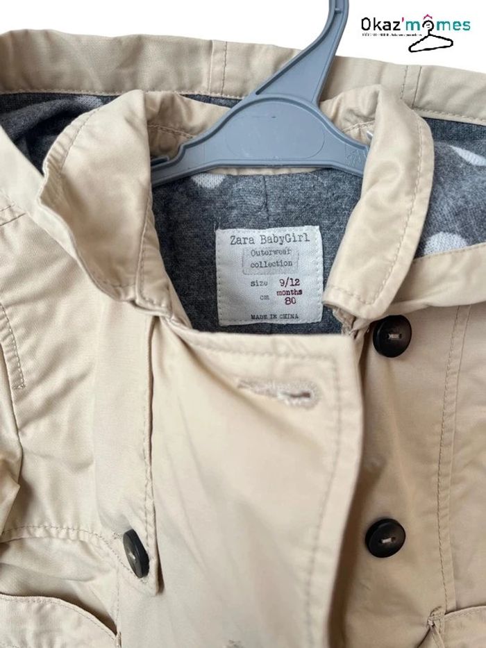 Veste / Trench déperlant beige - Zara 9-12 mois (80cm) - photo numéro 4