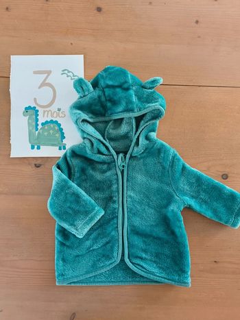 Gilet zippé polaire bleu/turquoise Gémo garçon 3 mois