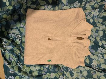 Pull zippé a col roulé Ralph Lauren homme taille xl original beige crème 