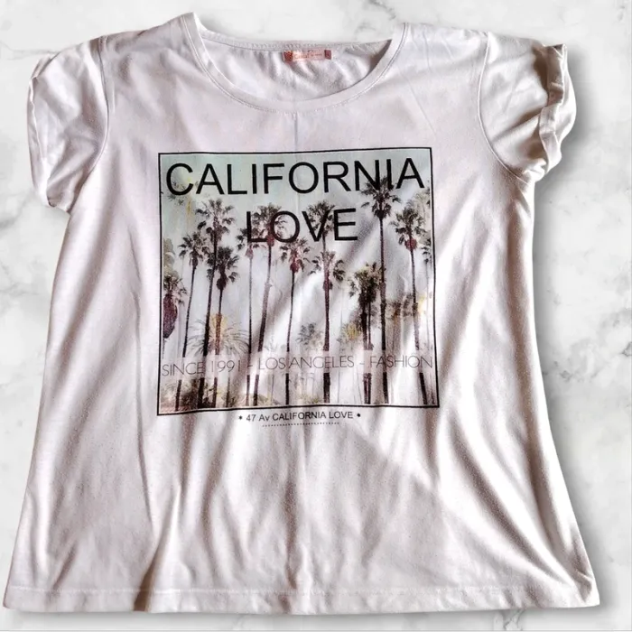 T-shirt blanc imprimé “California Love” Gemo Casual