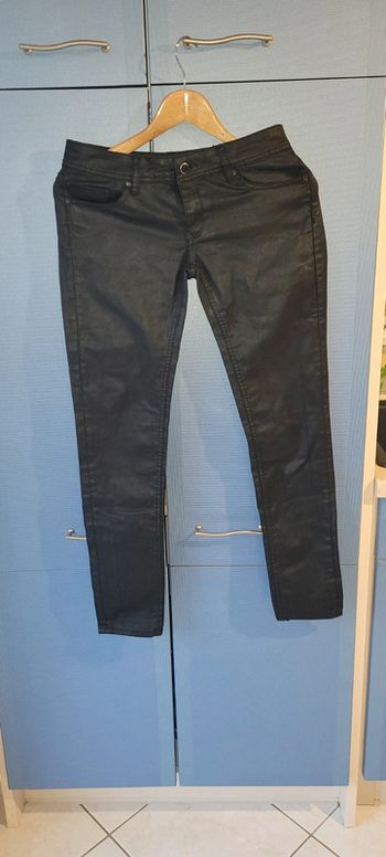 Jeans Femme Kaporal/ Taille 38 / Effet huilé noir/ Bon état