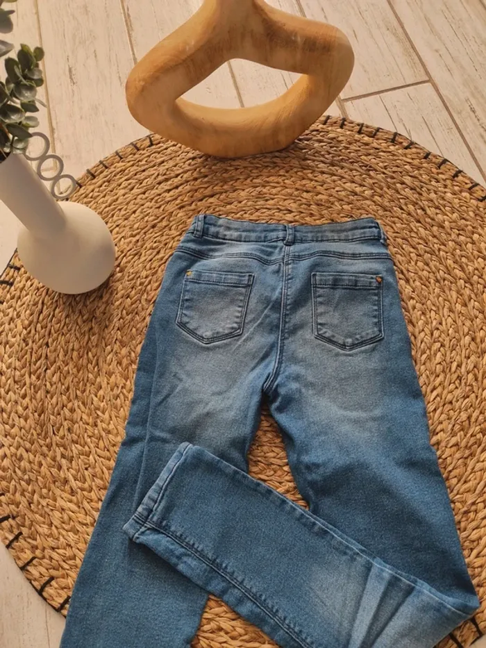 Jeans fille 10 ans réglable a la ceinture - photo numéro 4