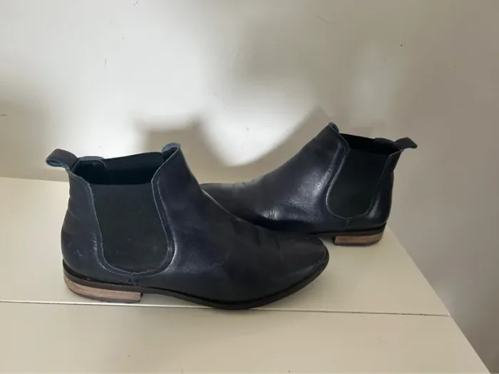 San Marina, bottines chaussures bleu marine en cuir femme, pointure 36 - photo numéro 2