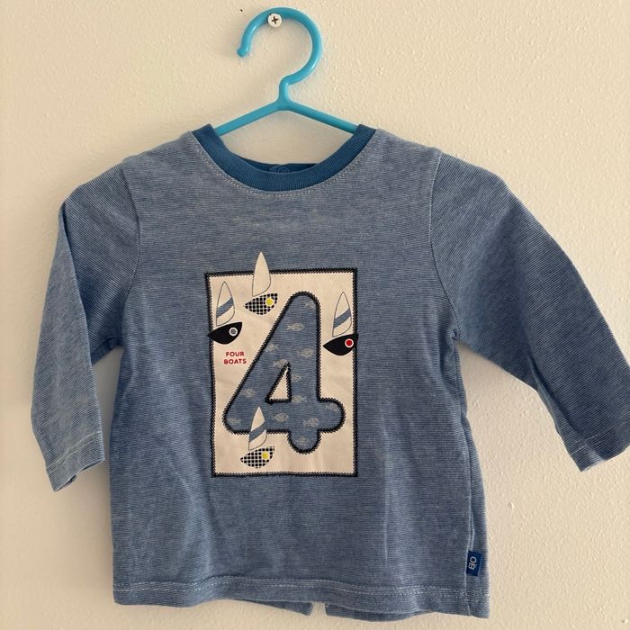 👶 Lot 3 mois – 1 t-shirt Obaïbi + 2 sweats Kiabi  – Très bon état
