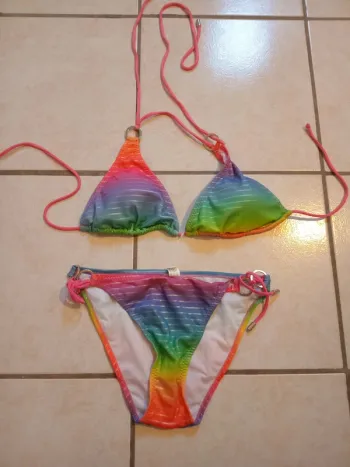 Maillot de bain 2 pièce H nathalie multicolore taille M