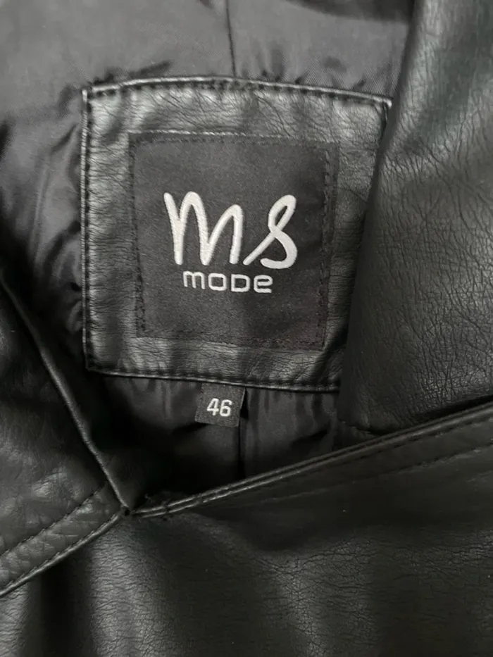 Superbe veste en simili cuir noir M&S mode 46 - photo numéro 4