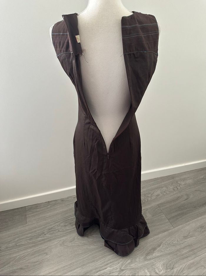 Robe longue marron et turquoise Y2K ici et maintenant t36 S - photo numéro 6
