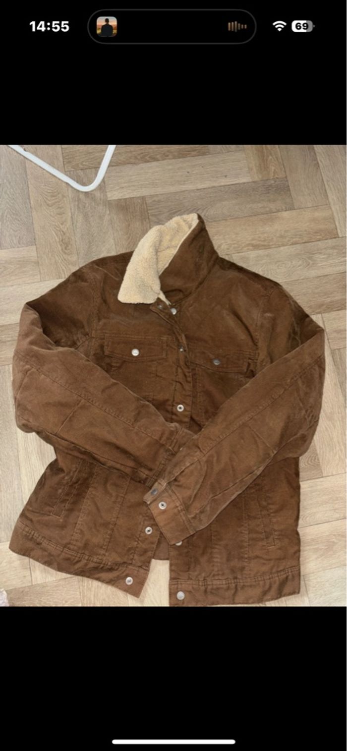 Veste marron velours pull and bear - photo numéro 4