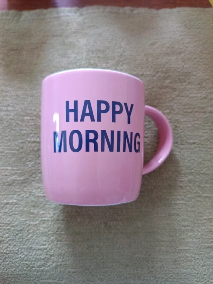 Tasse rose Happy Bad Morning 9.5 cm. - photo numéro 1
