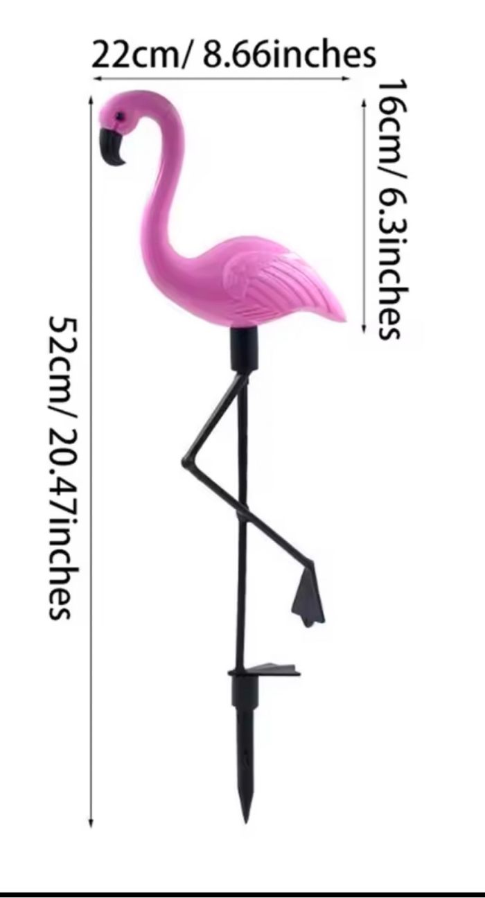 Lot flamingo rose 3 pcs, lampe solaire décoration jardin - photo numéro 6