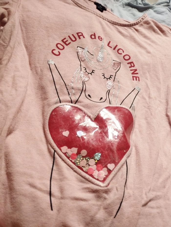 Lot t-shirts 10ans Kiabi licorne - photo numéro 2