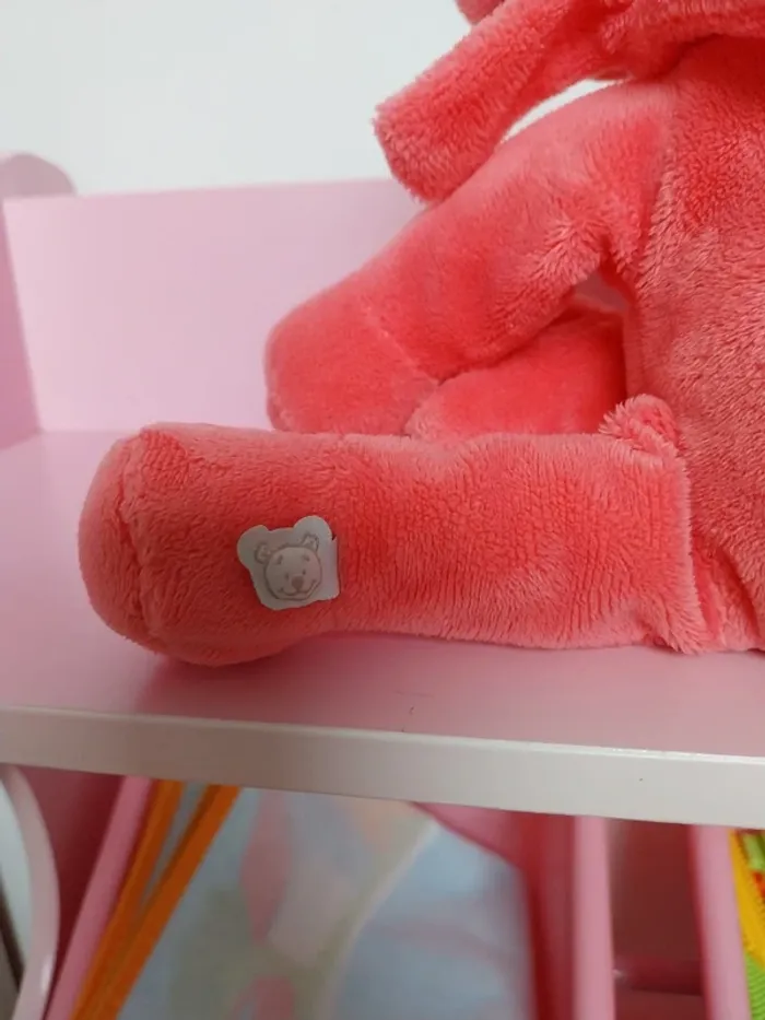 Peluche berceuse hippopotame rose - photo numéro 4