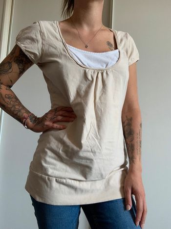Blouse beige 3 suisses taille m l 38 40