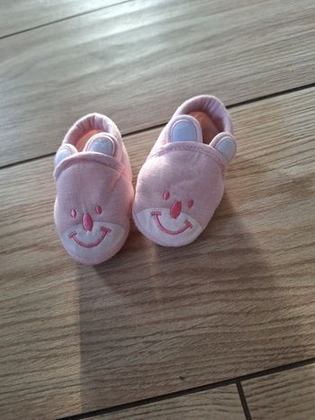 Chaussons bébé fille roses 0/3 mois
