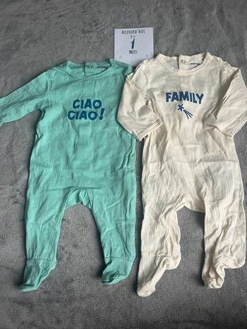 Lot de 2 pyjamas léger 1 mois