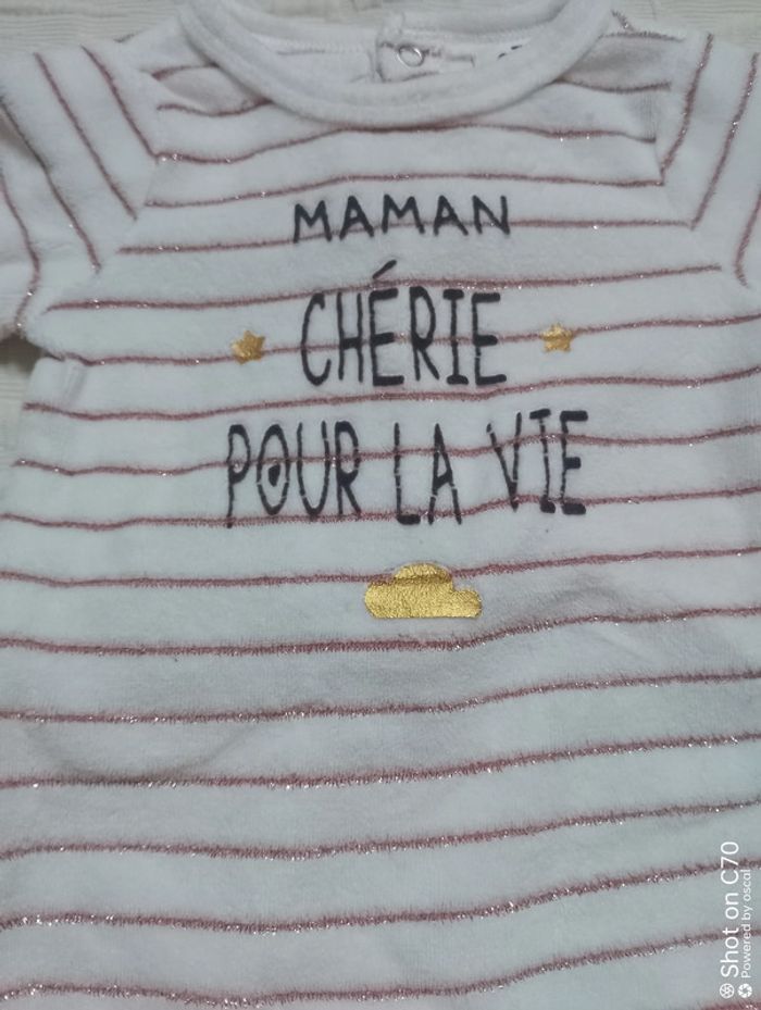 Gemo pyjama velours pailleté 1 mois - photo numéro 2