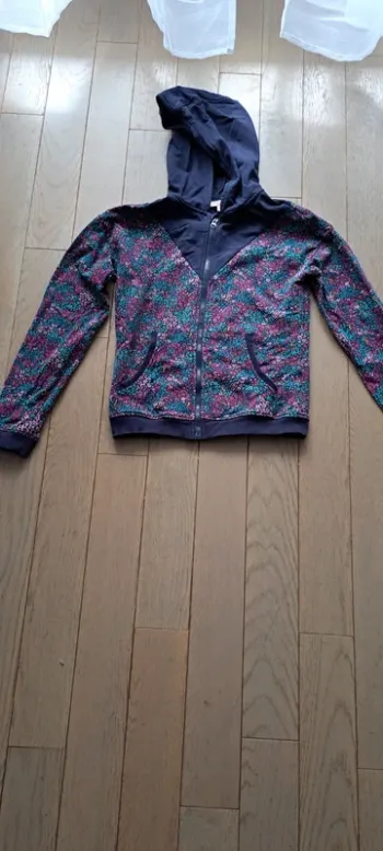 Sweat zippé à capuche fille