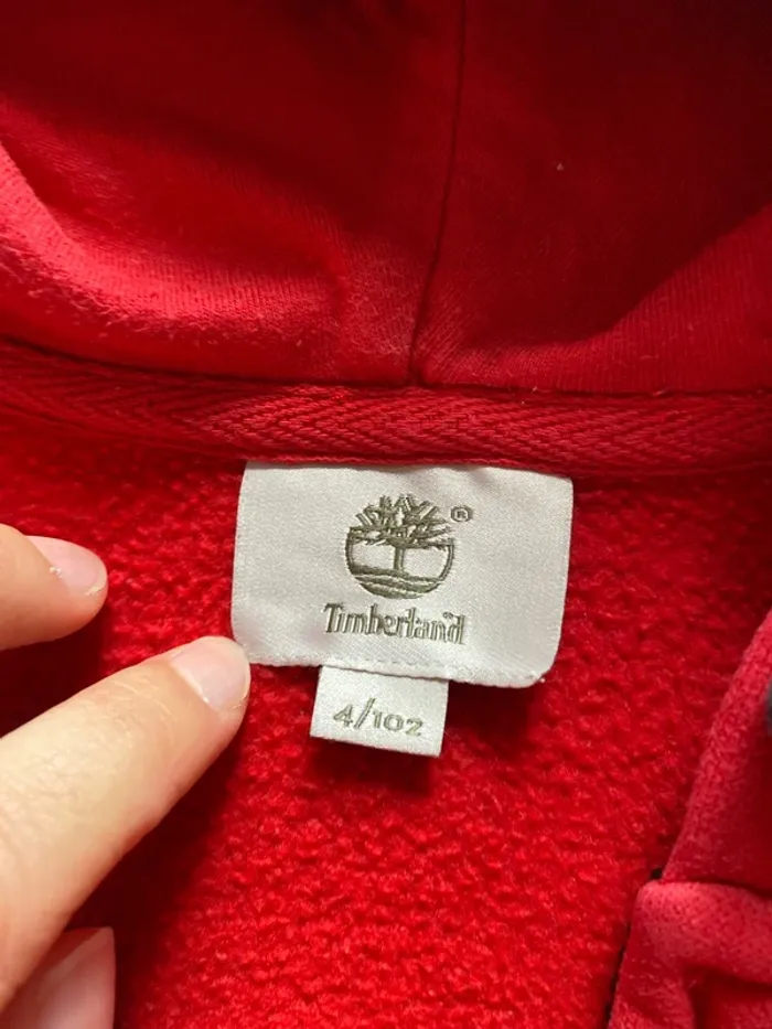 Sweat capuche gilet zippe timberland rouge - photo numéro 2