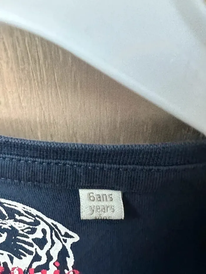 T-shirt manche longue bleu marine 6 ans - photo numéro 5