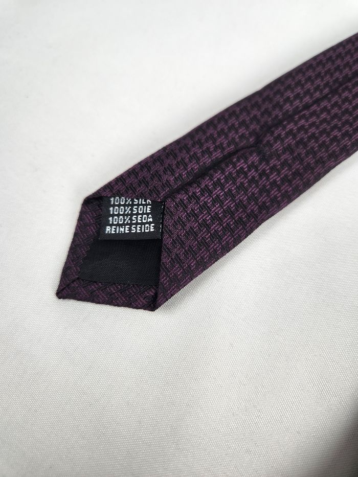 Cravate en Soie Saint Hilaire - Micro-Motif Violet Foncé - photo numéro 5