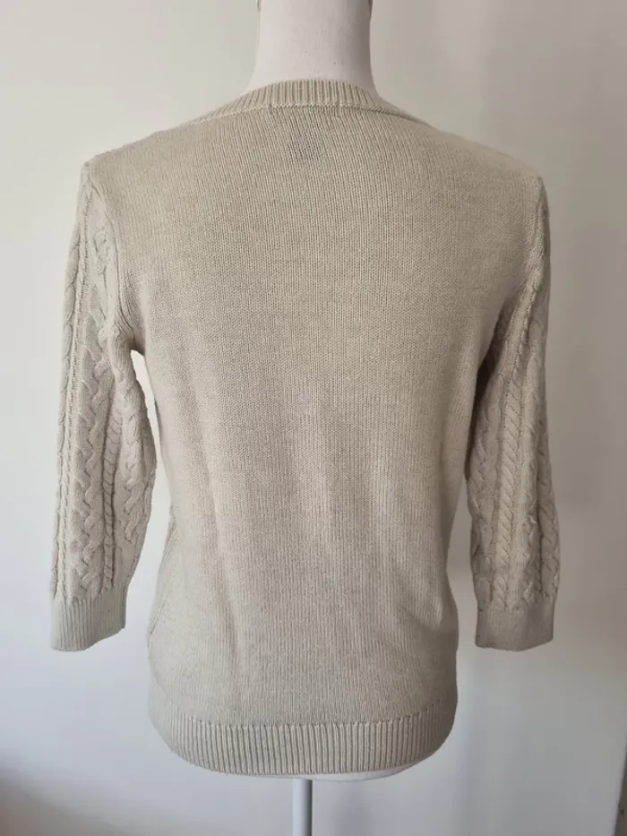 Pull beige avec manches 3/4 Mango - photo numéro 2