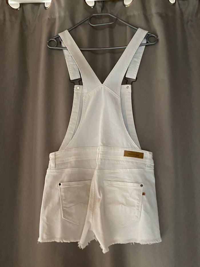 Salopette short en jean blanc Bonobo - photo numéro 2