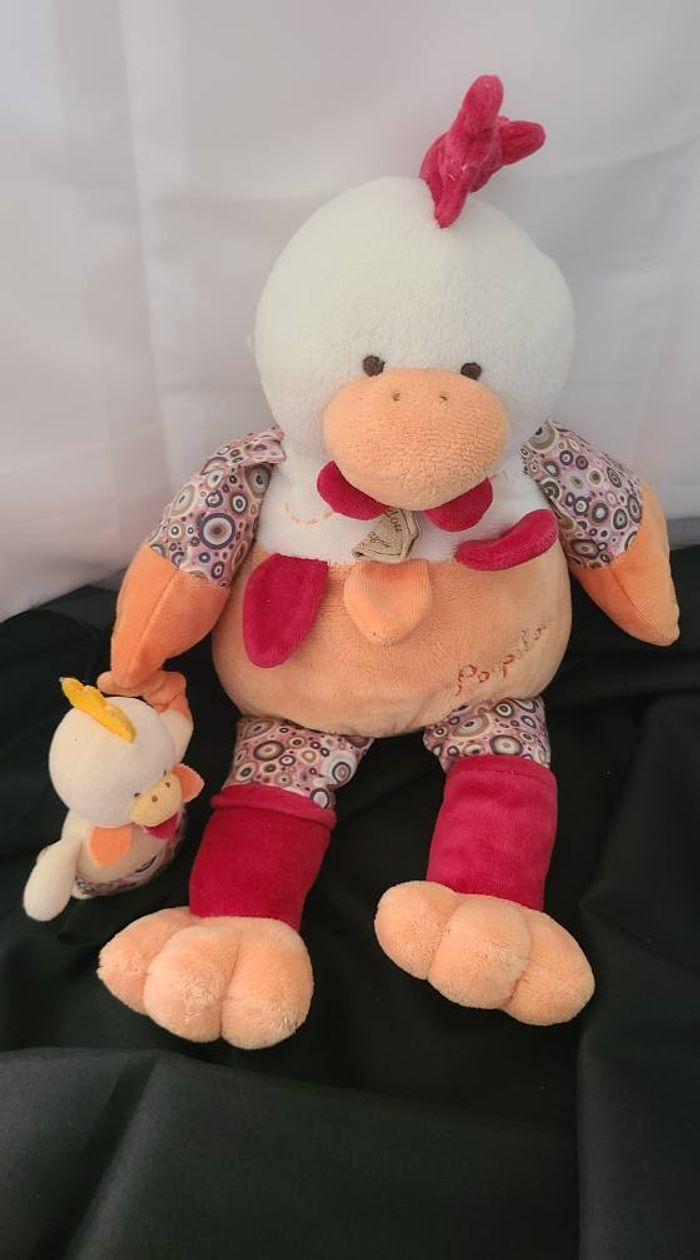DOUDOU ET COMPAGNIE POULE POUPILOU BLANCHE ORANGE BEBE - photo numéro 5
