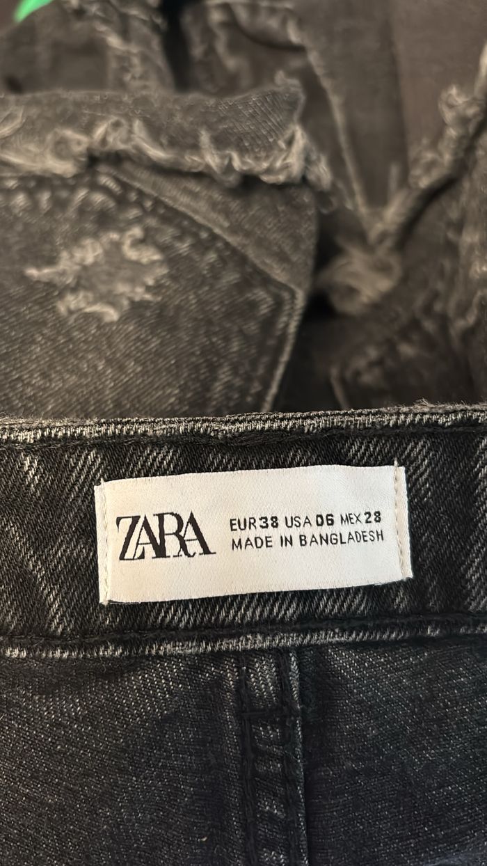 Short en jean noir Zara T38 - photo numéro 3