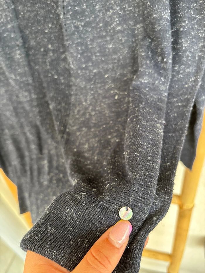 Pull bleu marine à paillettes - photo numéro 5