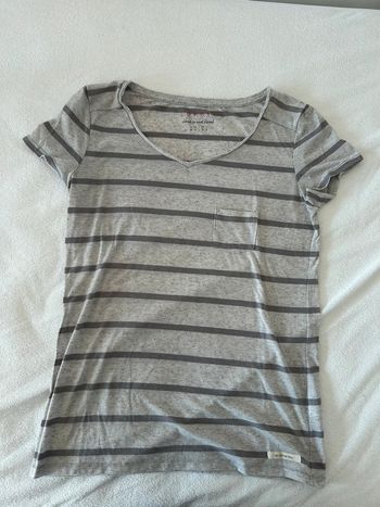 Tee shirt Esprit gris rayé T. L