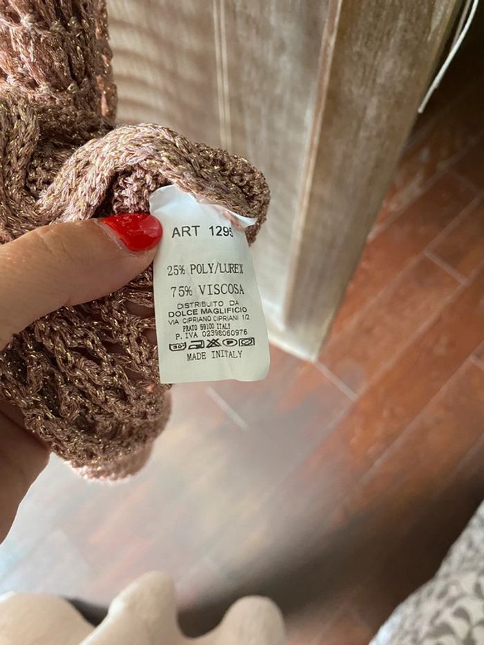 Robe filet lurex rose gold - photo numéro 4