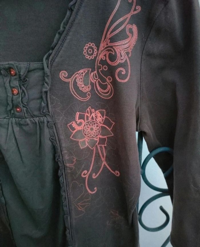 Tee-shirt manches 3/4 marron - photo numéro 6