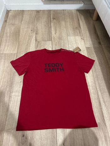 T-shirt Teddy Smith rouge foncé logo noir M