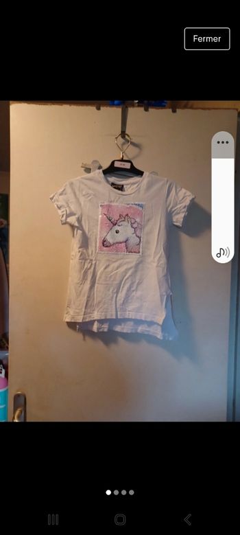 Tee-shirt licorne sequins réversible 7/8 ans