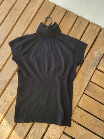 Sous pull col montant Mango noir manches courtes