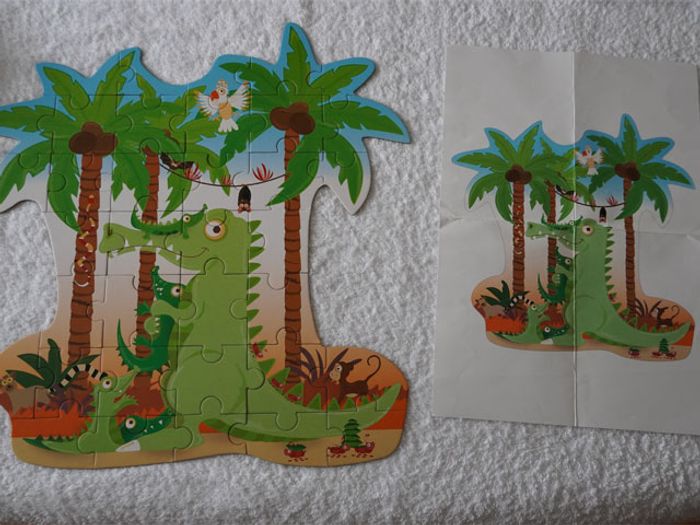 Joli puzzle "Un Crocodile et ses petits" 36 pièces Scratch Europe pour enfants (3 ans+) - photo numéro 3