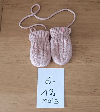 Gants moufles DPAM 6/12 mois en laine doublés polaire