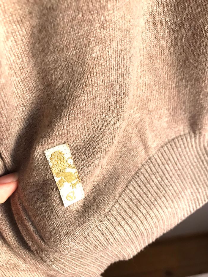 Pull long col roulé marron clair Carnet de vol taille L - photo numéro 6