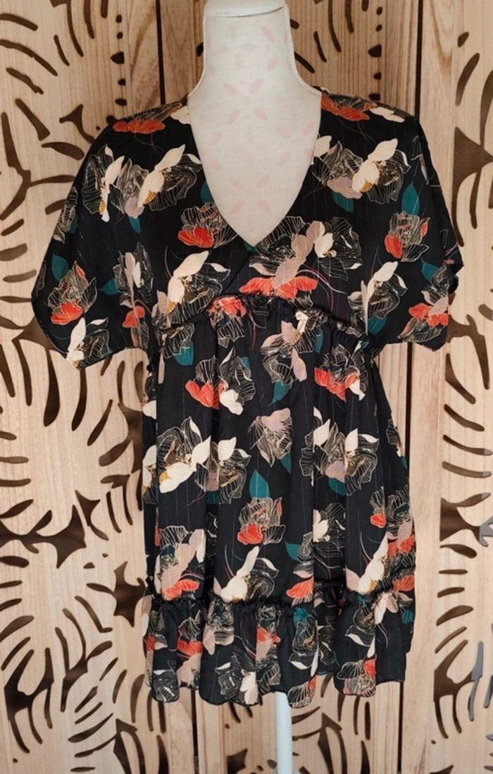 Robe mini ou tunique imprimé fleurs - photo numéro 2